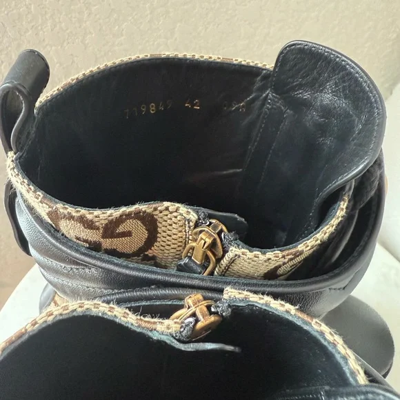 Gucci Women's Black and Brown Lace-Up Boots - Picture 5 of 5